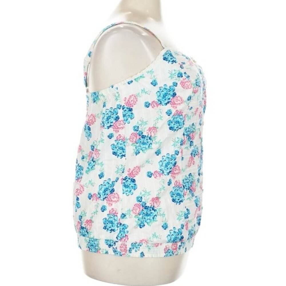 NWT Torrid White Babydoll Floral Pink & Blue Sleeveless Blouse Size 2X - Picture 3 of 6